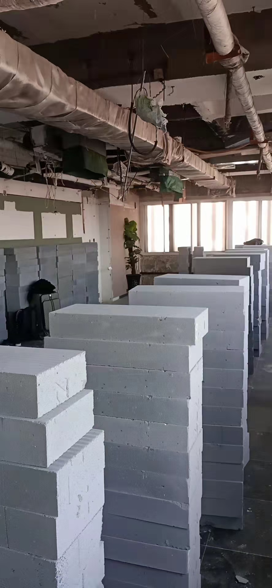 加气块隔墙施工示例
